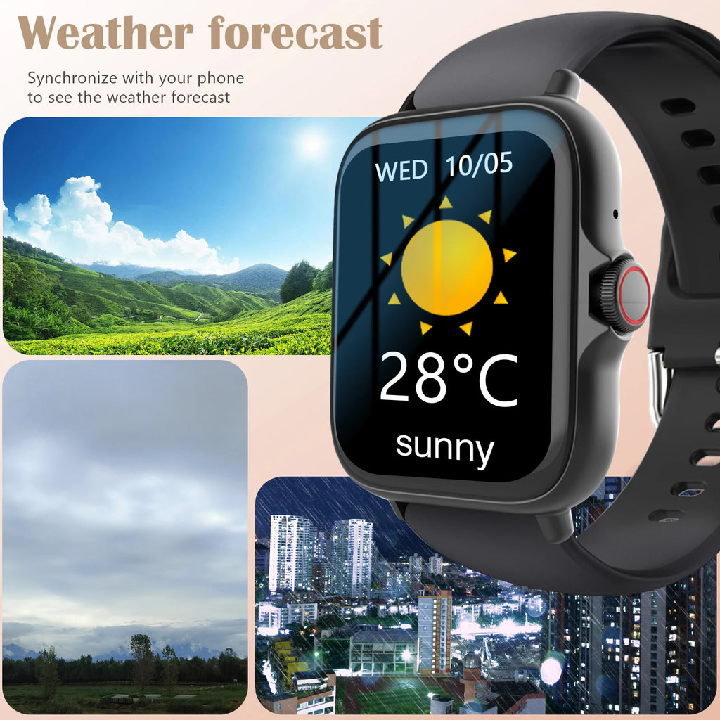 1.83'' HD Smart Watch Message Answer Call Music Life Waterproof Sleep Monitoring Sports Pedometer Smartwatch for Android IOS