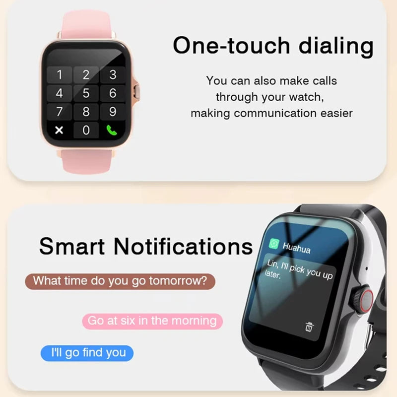1.83'' HD Smart Watch Message Answer Call Music Life Waterproof Sleep Monitoring Sports Pedometer Smartwatch for Android IOS