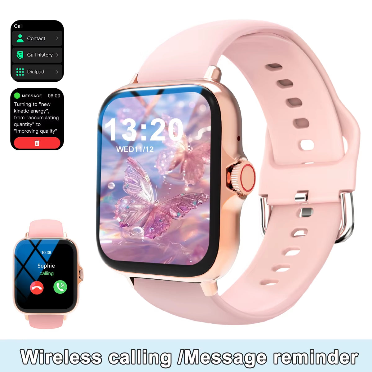 1.83'' HD Smart Watch Message Answer Call Music Life Waterproof Sleep Monitoring Sports Pedometer Smartwatch for Android IOS