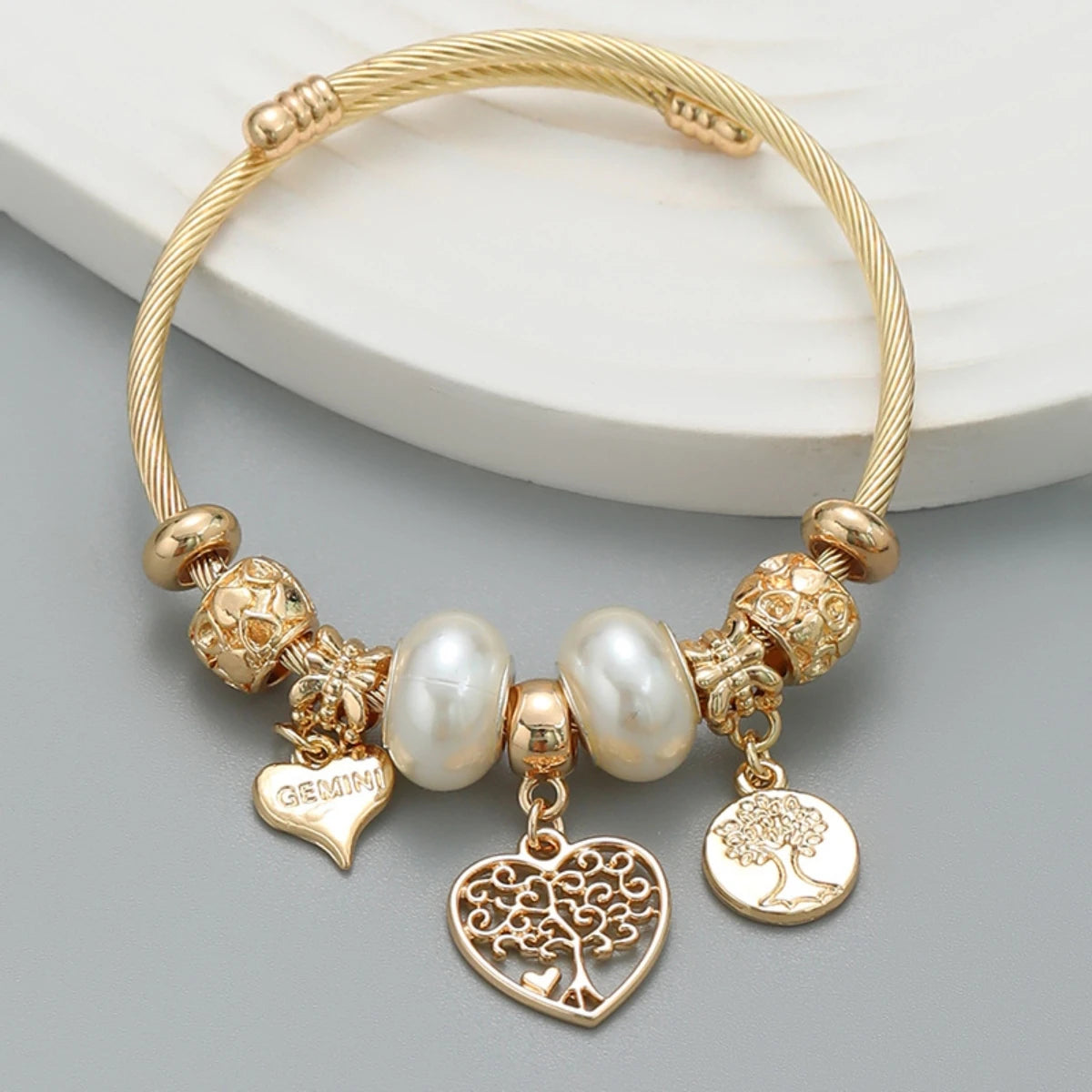 Fashion Multi Element Stainless Steel Circle Panjiadora Beaded Love Bracelet Suitable for Women'S Dating, Daily Holiday Gifts