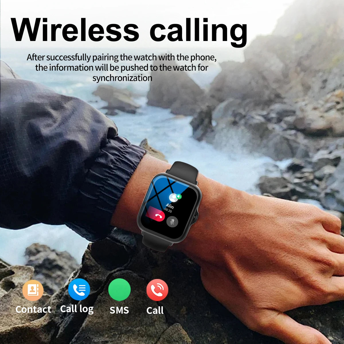 1.83'' HD Smart Watch Message Answer Call Music Life Waterproof Sleep Monitoring Sports Pedometer Smartwatch for Android IOS